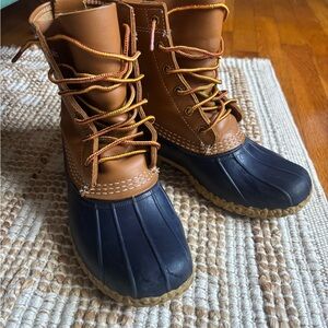L.L. Bean Brown and Navy Boots